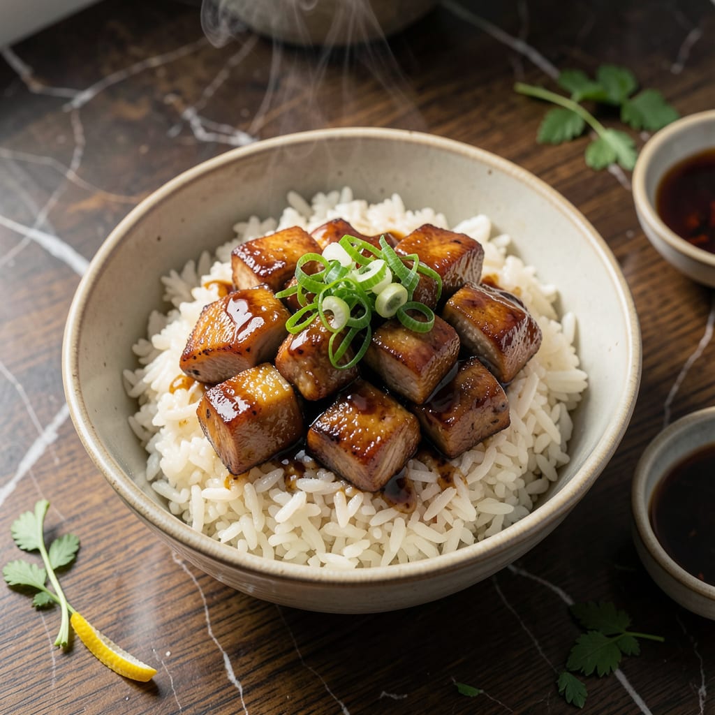 Chinese Pork Steamed Rice Recipe: Cantonese Style Savory Comfort example with annotations