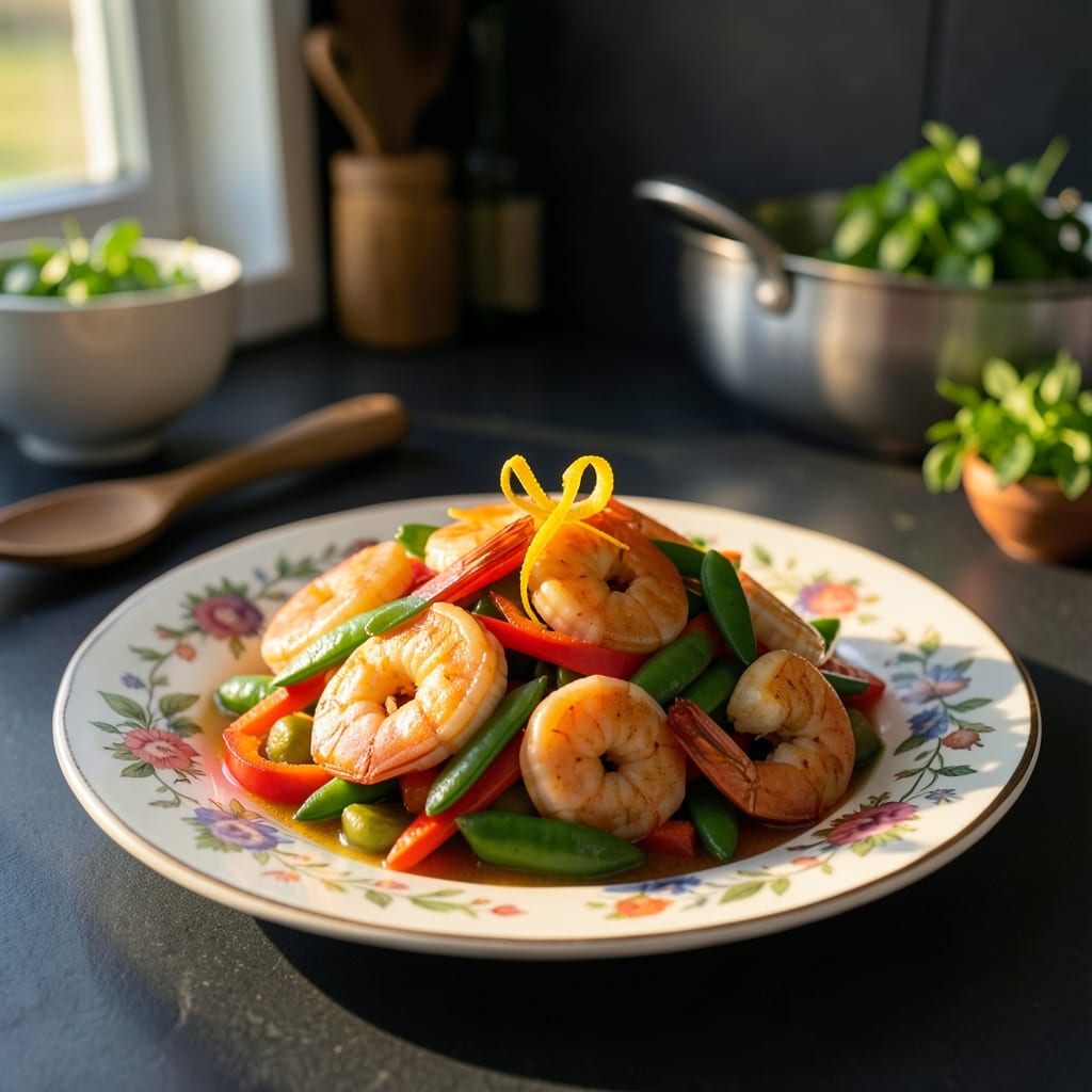 chinese shrimp stir fry recipe with vegetables detailed visual guide