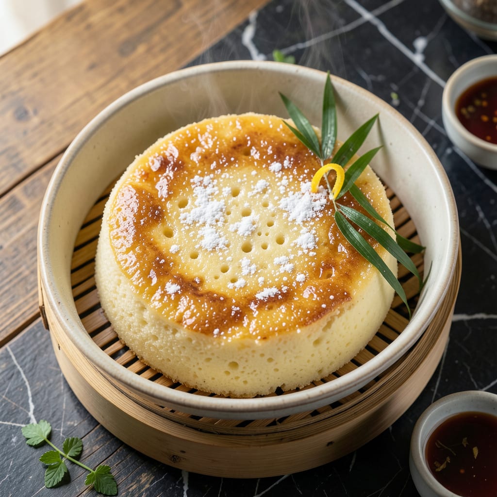 Chinese Steam Egg Cake Recipe: Silky Smooth Cantonese Dessert illustration with key details