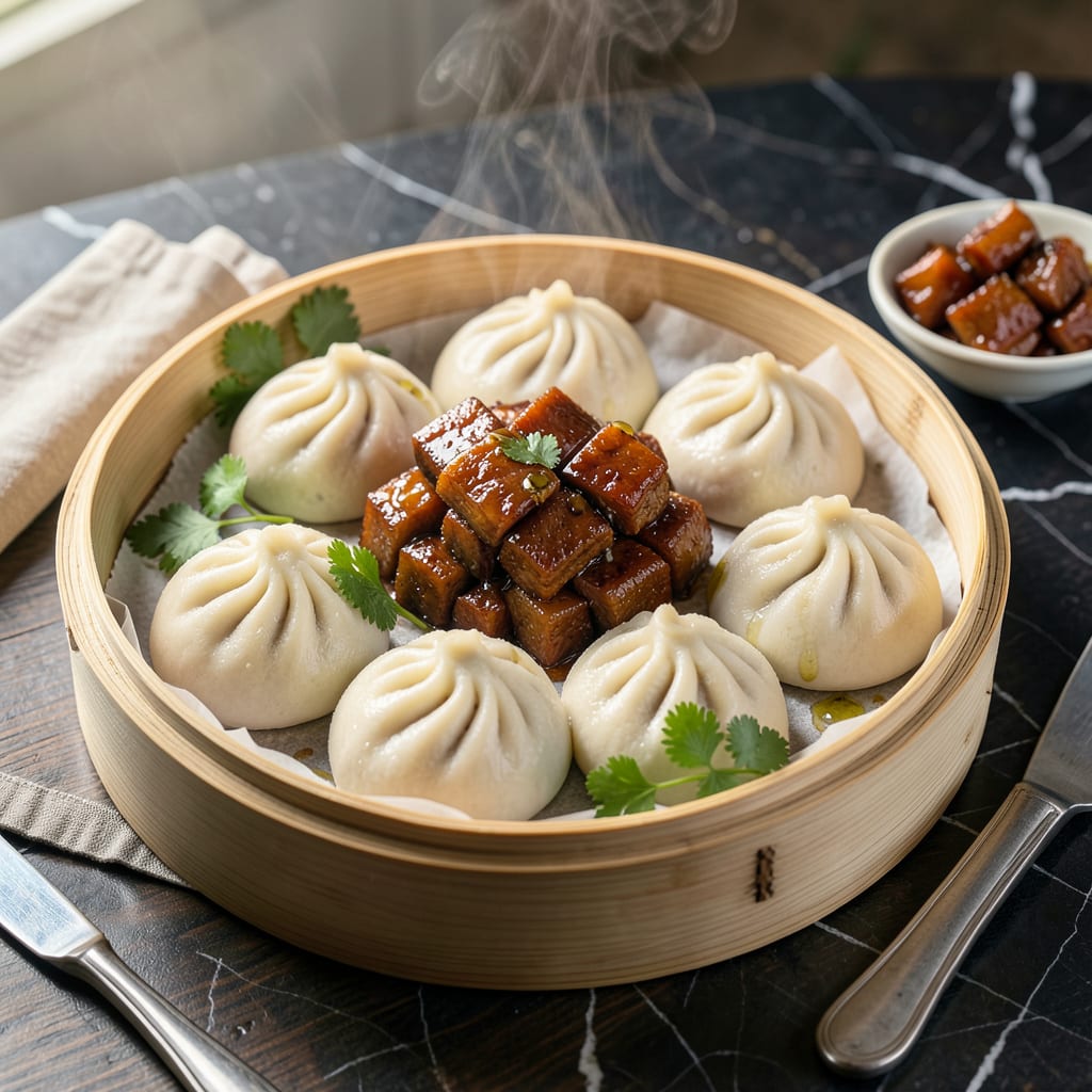 Visual representation of chinese steamed bao recipe