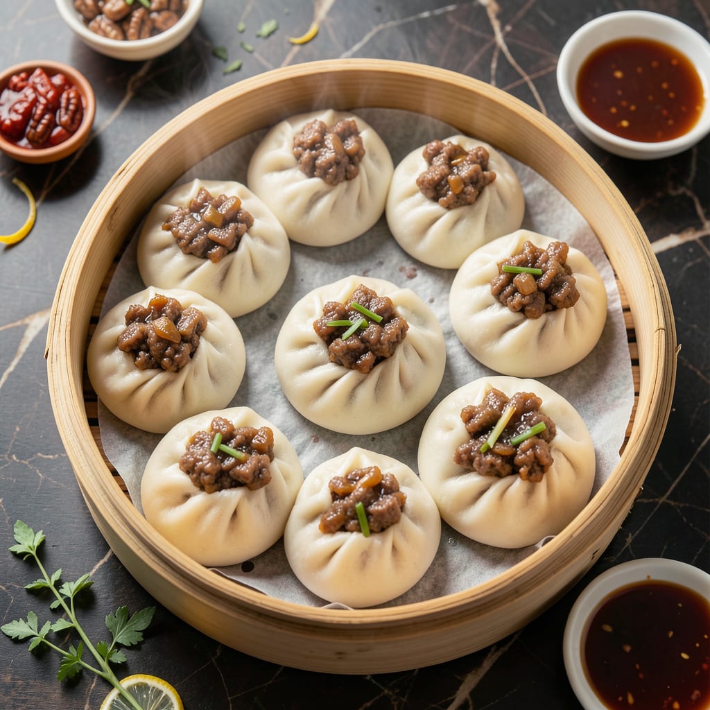 Chinese Steamed Bun Recipe Bao: Pillowy Soft With Savory Fillings illustration with key details