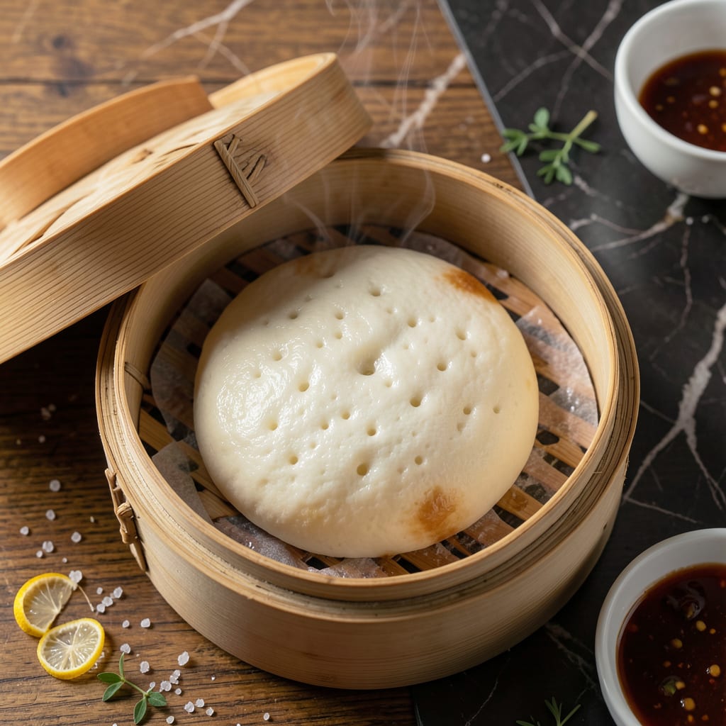 Chinese Steamed Cake Recipe: Light and Fluffy Cloud Texture illustration with key details