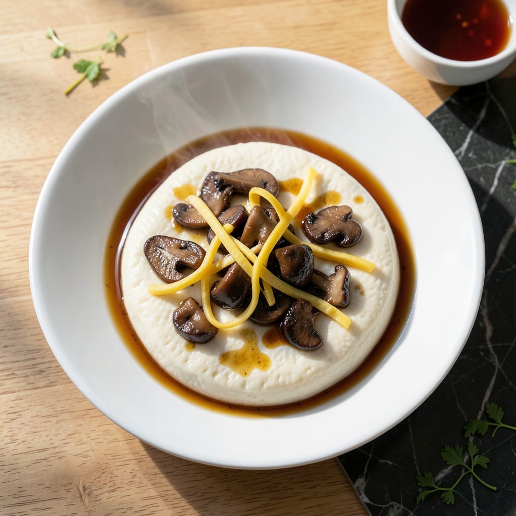 Chinese Steamed Egg Tofu Recipe: Silk Smooth Savory Custard illustration with key details