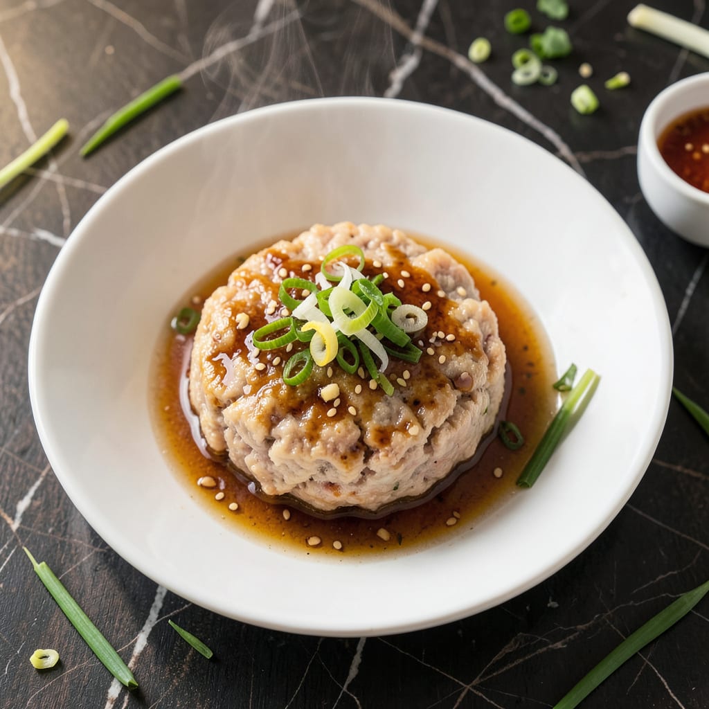 Comprehensive Chinese Steamed Pork Patty Recipe: Silky Texture With Aromatic Scallions visual reference