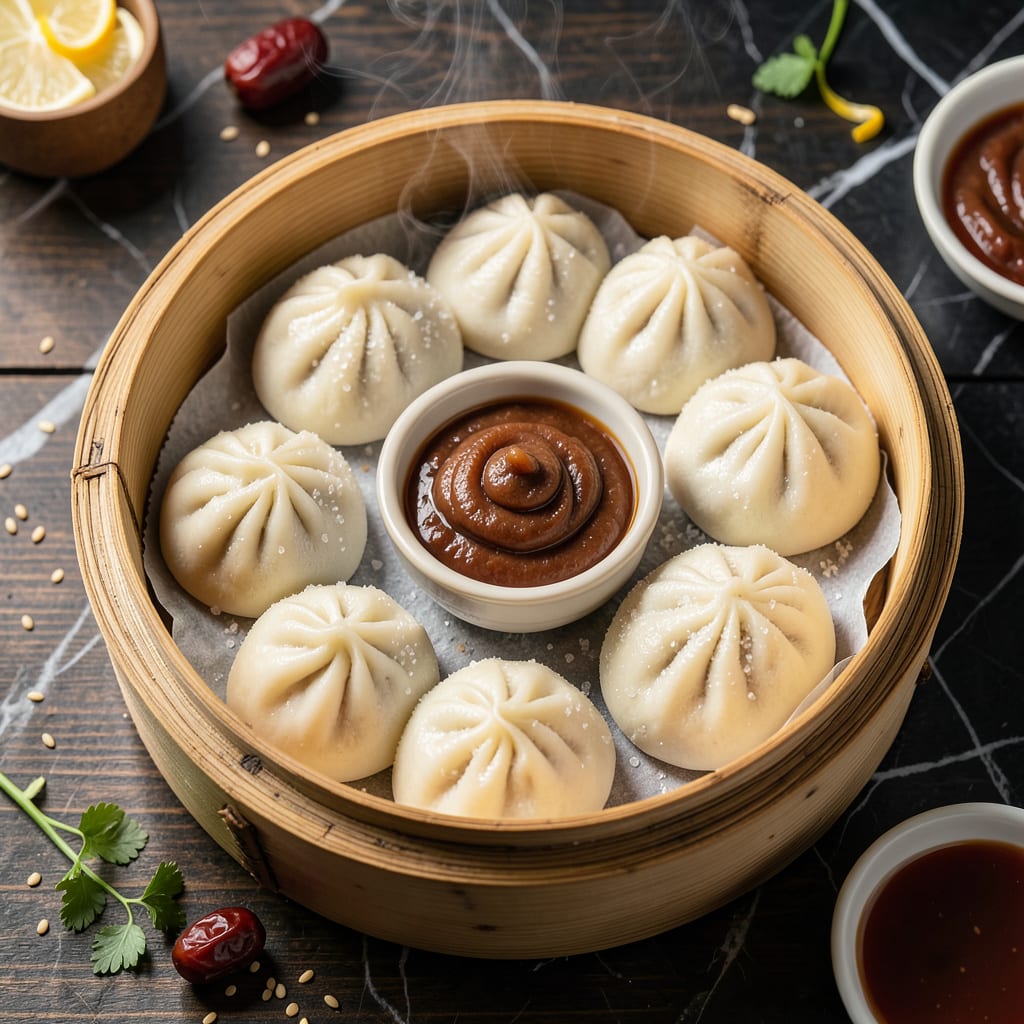 Chinese Sweet Steamed Buns Recipe: Pillowy Soft With Sweet Red Bean Filling example with annotations