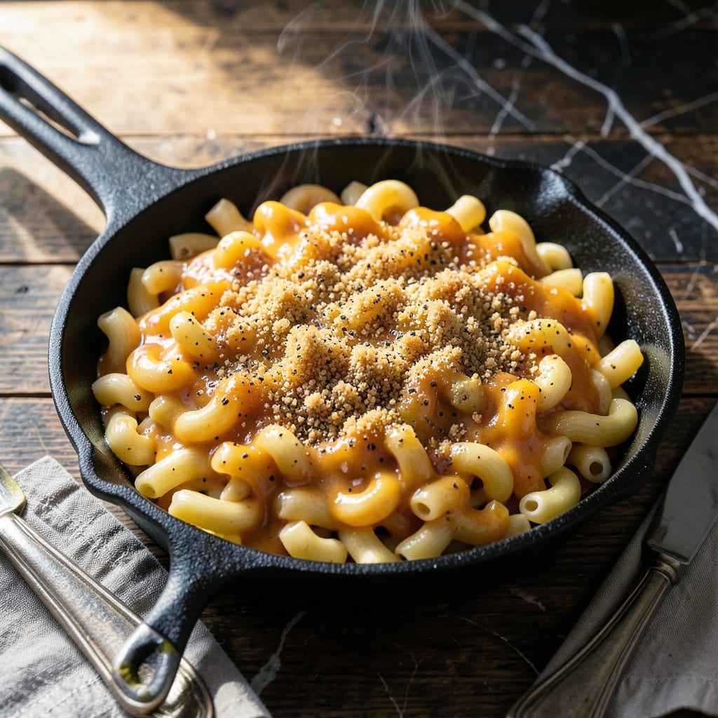 Chrissy Teigen's Mac and Cheese Recipe: Ultra Creamy With Crispy Breadcrumbs example with annotations