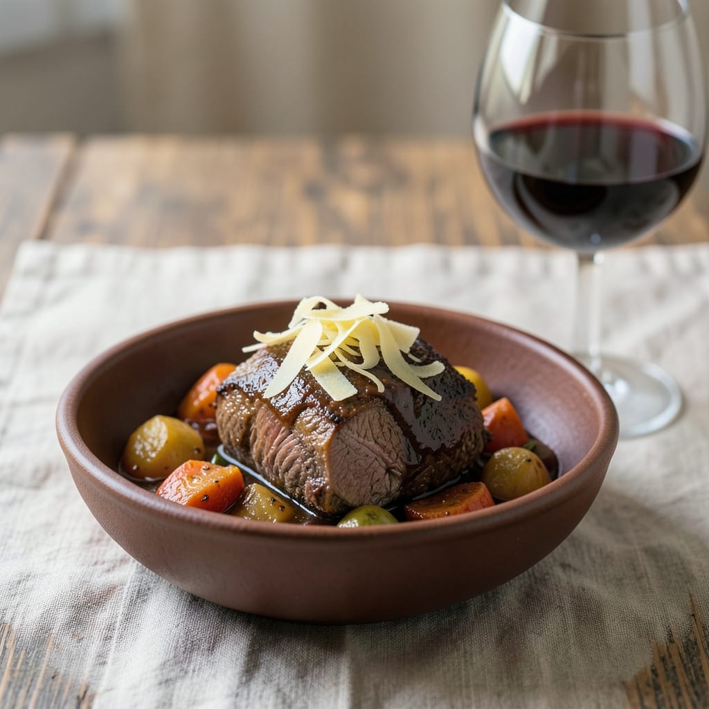 Complete chuck roast recipe dutch oven overview image