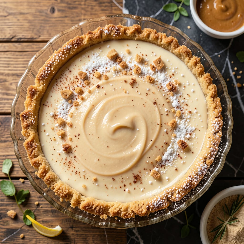 condensed milk pie recipe example with annotations