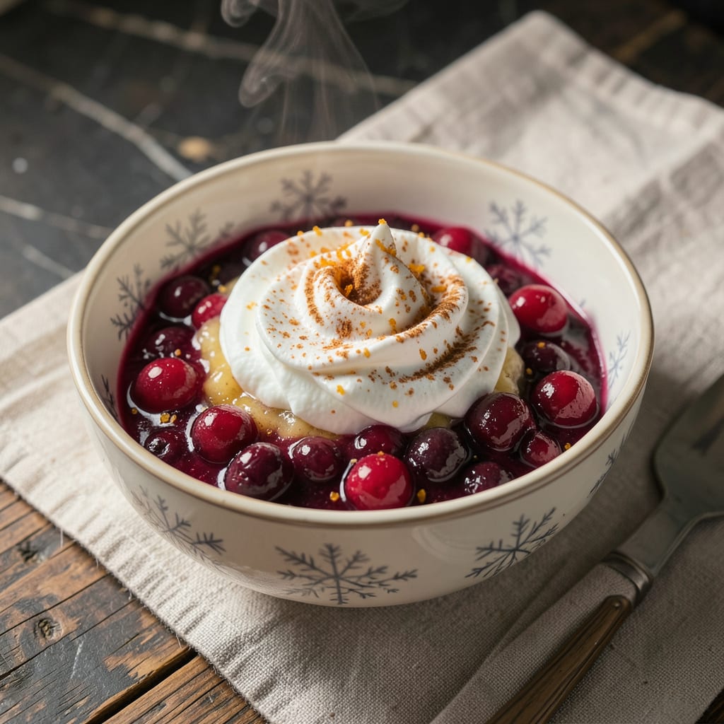 Complete Cranberries in the Snow Recipe: Whipped Cream Covered Holiday Magic overview image