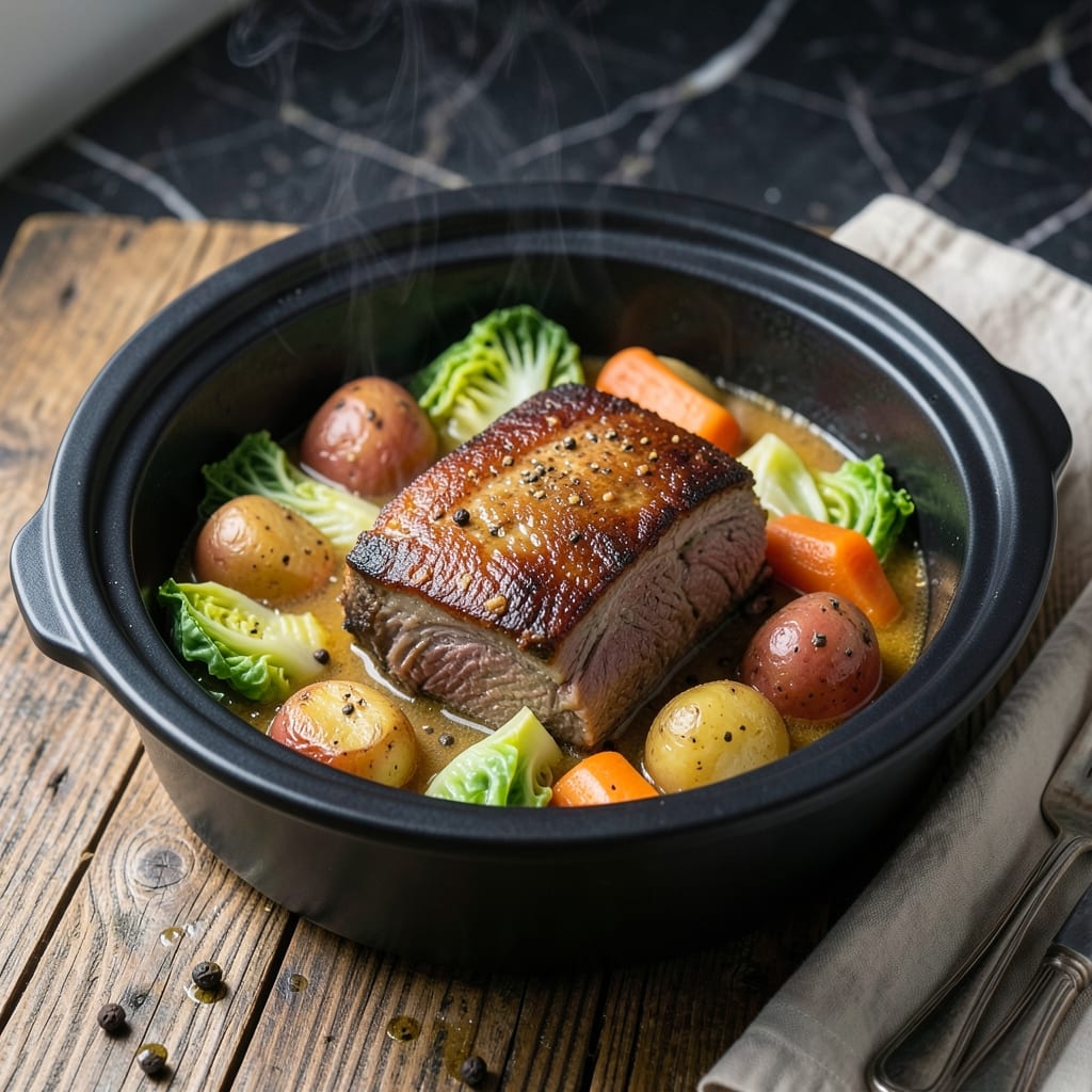 crock pot recipe for corned beef and cabbage detailed visual guide