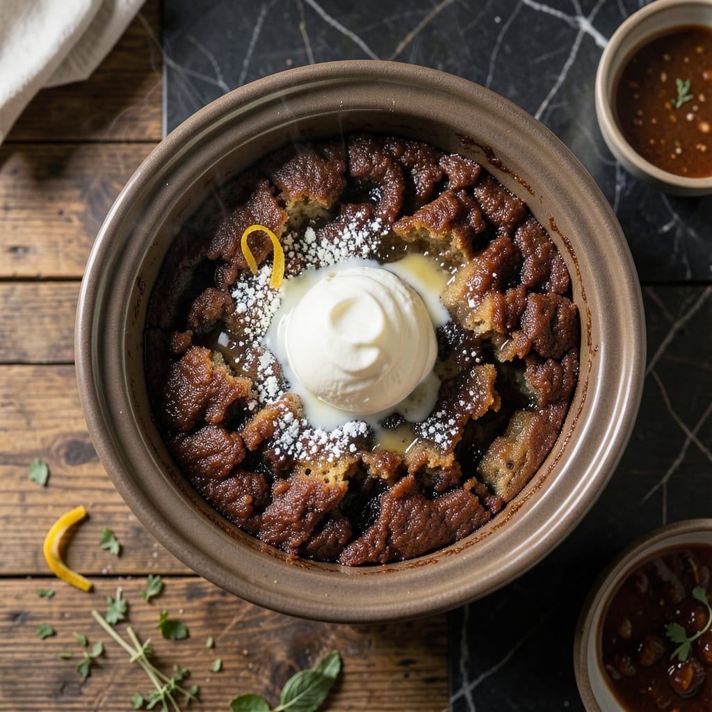 Crock Pot Steamed Pudding Recipe: Moist Treacle Spiced Dessert example with annotations