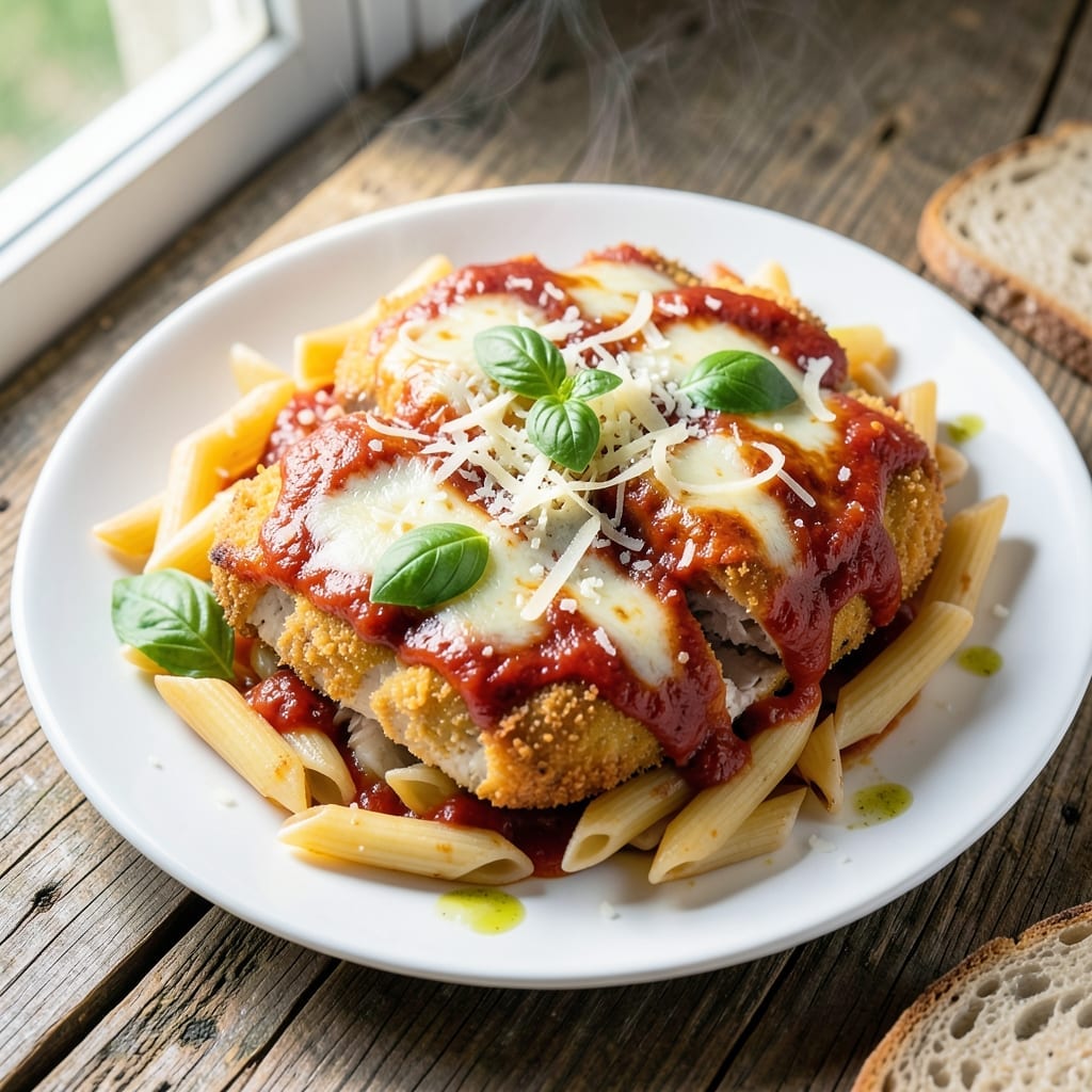 Chicken Parmesan Recipe Baked With Pasta: Cheesy Layers of Italian Comfort Chicken Parmesan Recipe Baked With Pasta: Cheesy Layers of Italian Comfort