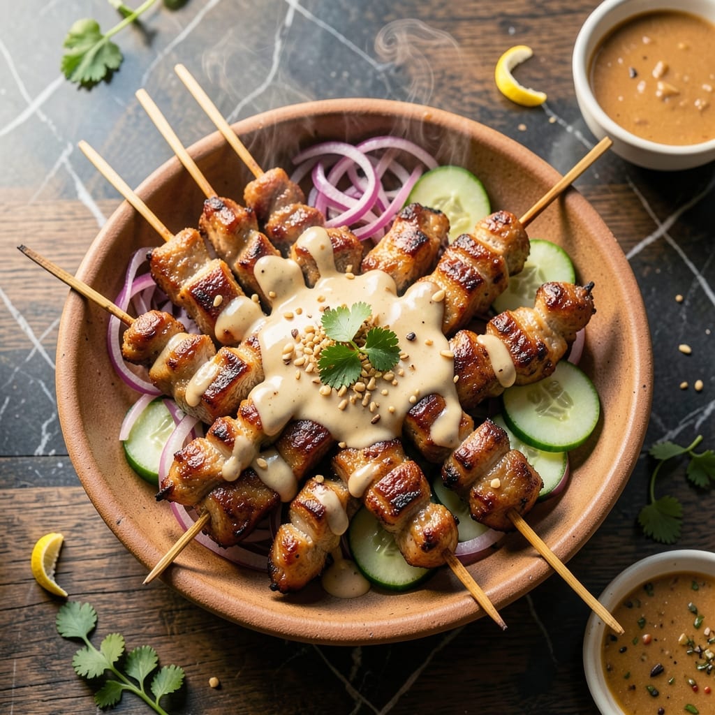 Thai BBQ Pork Recipe Satay: Skewered Sweetness With Peanut Sauce Thai BBQ Pork Recipe Satay: Skewered Sweetness With Peanut Sauce