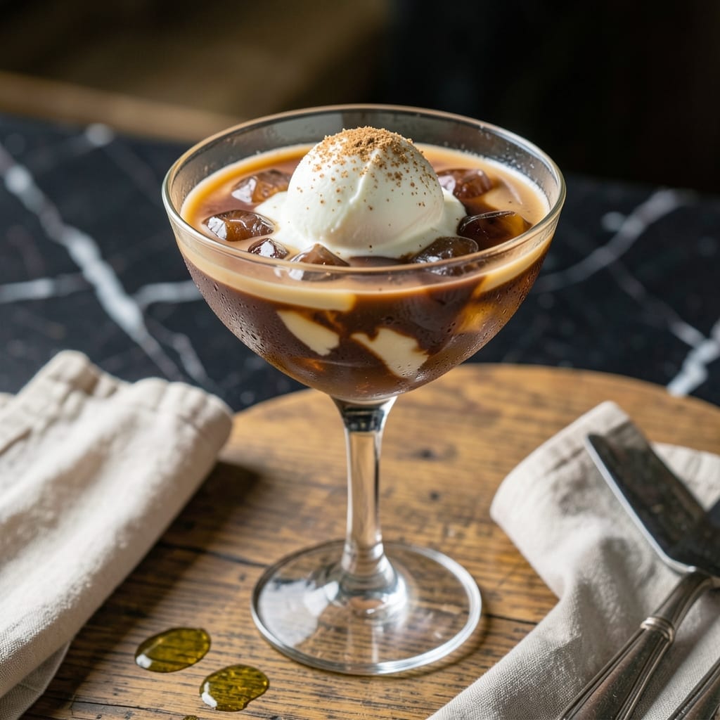Brandy Alexander Drink Recipe With Ice Cream: Boozy Creamy Dessert in a Glass Brandy Alexander Drink Recipe With Ice Cream: Boozy Creamy Dessert in a Glass