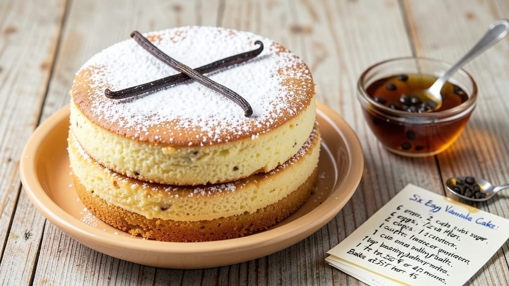 6 Egg Cake Recipe: Fluffy Layers With Vanilla Bean Swirl