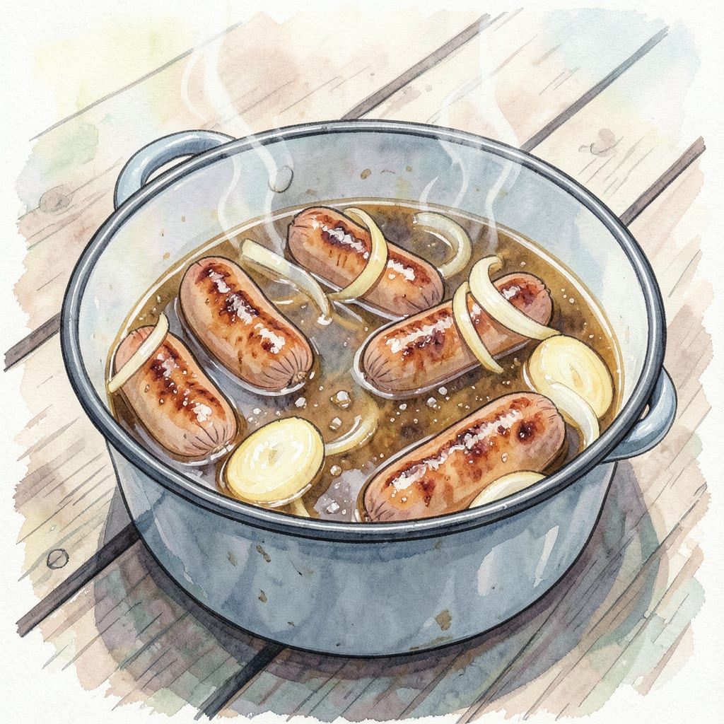 Visual representation of dirty water hot dogs recipe