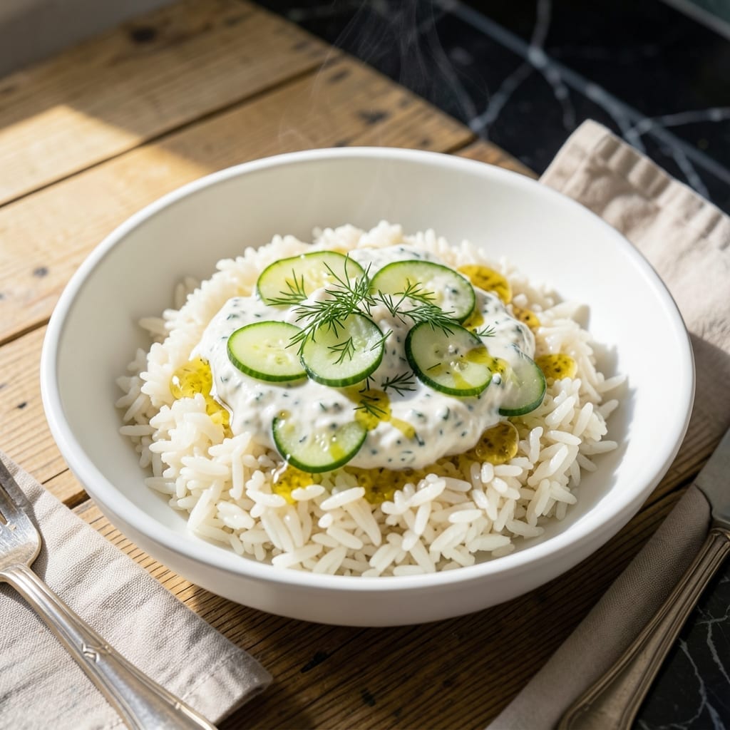 Tzatziki Rice Recipe: Cool and Creamy Mediterranean Pilaf