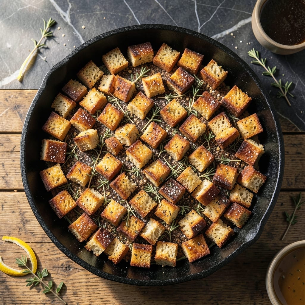 Croutons Recipe Pan: Crispy Golden Cubes in Minutes Croutons Recipe Pan: Crispy Golden Cubes in Minutes