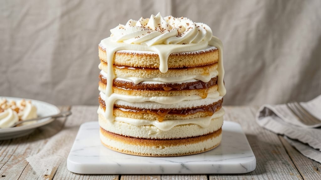 18 Layer Cake Recipe: Stacked Vanilla Bliss With Cream Cheese Frosting 18 Layer Cake Recipe: Stacked Vanilla Bliss With Cream Cheese Frosting