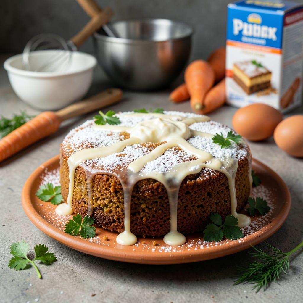 Complete Easy Carrot Cake Recipe Using Cake Mix: Moist Crumb With Cream Cheese Swirls overview image