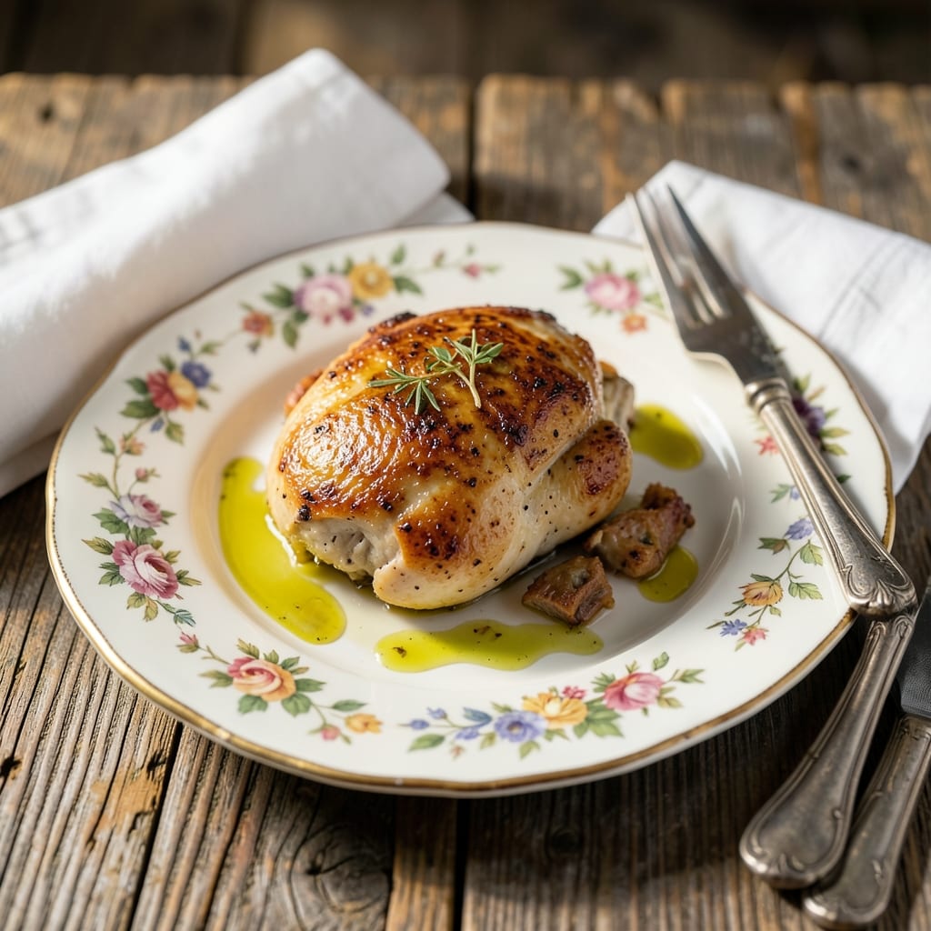Visual representation of easy chicken francese recipe without wine