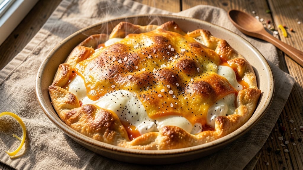 3 Cheese Calzone Recipe: Flaky Crust Encloses Melty Mozzarella Rivers 3 Cheese Calzone Recipe: Flaky Crust Encloses Melty Mozzarella Rivers