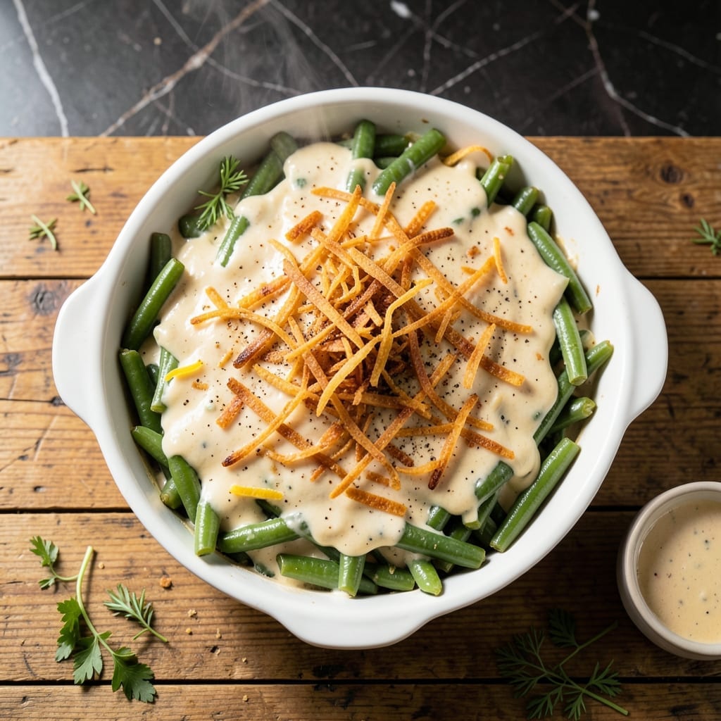 Green Bean Casserole Recipe No Mushrooms: Classic Creamy Side With Crispy Onions Green Bean Casserole Recipe No Mushrooms: Classic Creamy Side With Crispy Onions