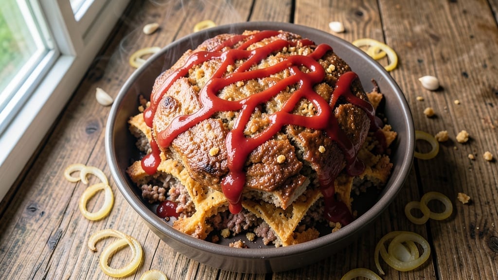 4 Pounds Of Meat Eggs Ketchup Cracker Meatloaf Recipe: Crunch-Topped, Juicy Heart in One Bake 4 Pounds Of Meat Eggs Ketchup Cracker Meatloaf Recipe: Crunch-Topped, Juicy Heart in One Bake