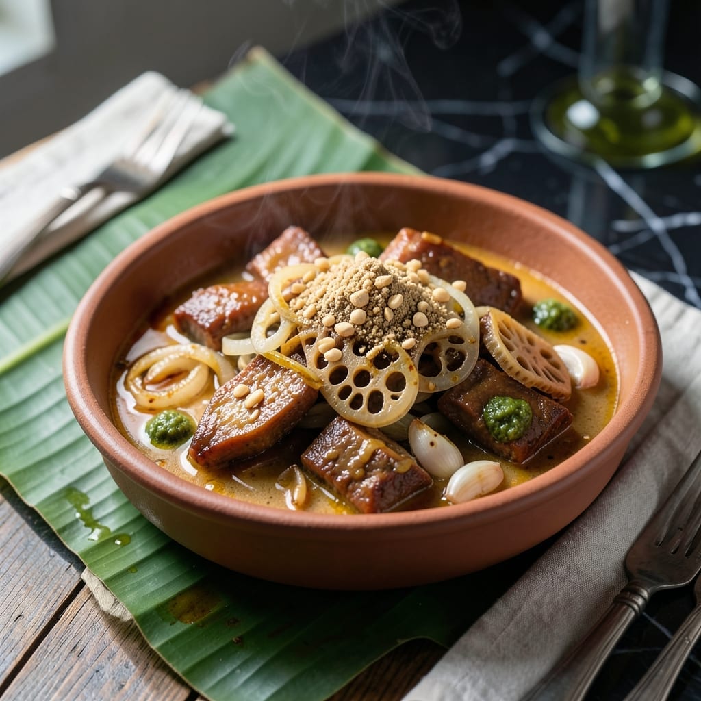 Filipino Recipe Kare Kare: Peanut Stew With Oxtail and Tripe Filipino Recipe Kare Kare: Peanut Stew With Oxtail and Tripe