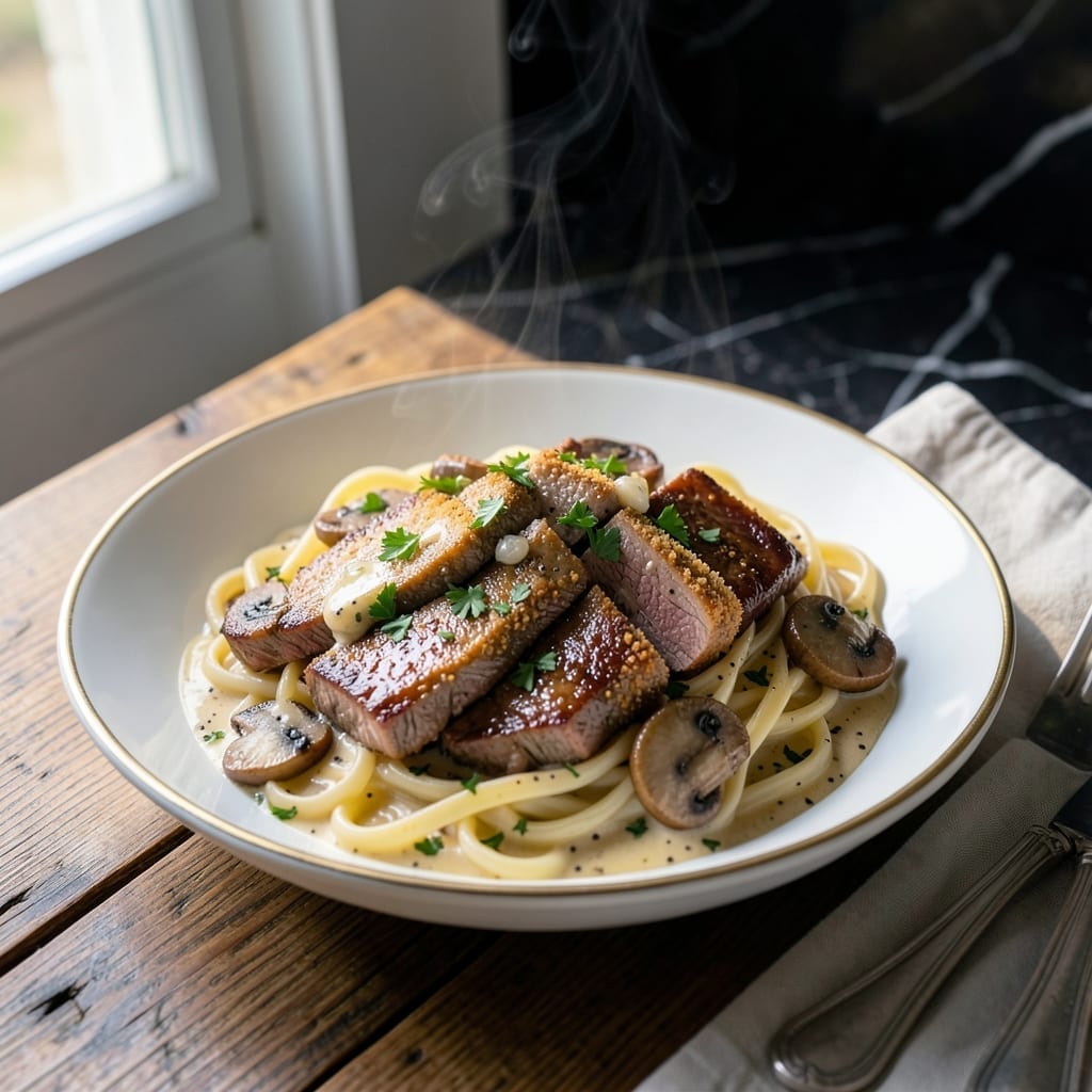 Beef Stroganoff Recipe: Mushroom-Rich Cream Sauce Over Egg Noodles Beef Stroganoff Recipe: Mushroom-Rich Cream Sauce Over Egg Noodles