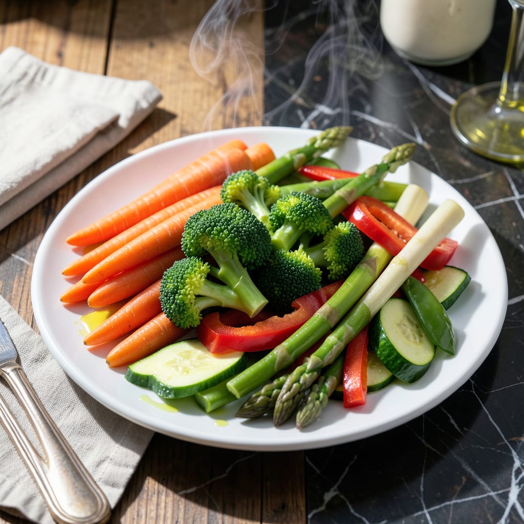 Food Steamer Recipe: Moist Heat for Vibrant Veggies example with annotations