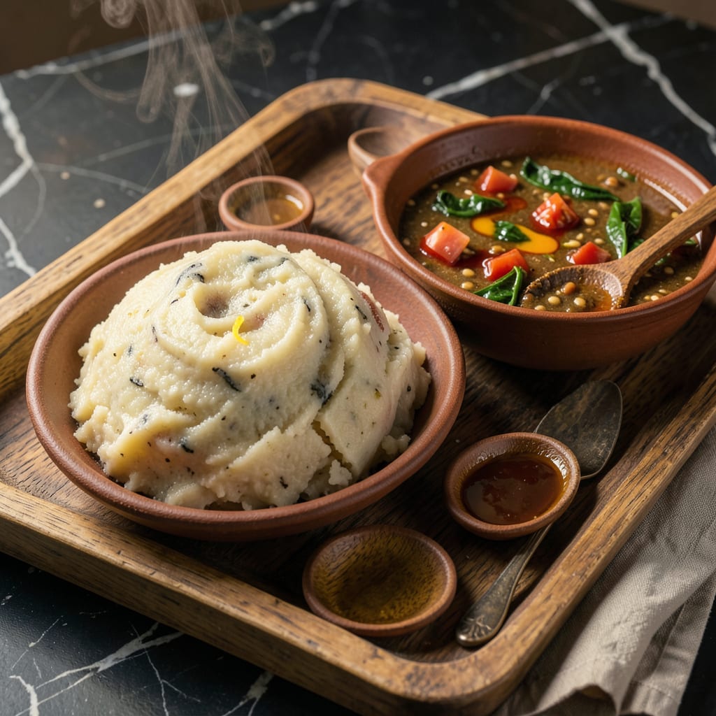 fufu and egusi recipe example with annotations