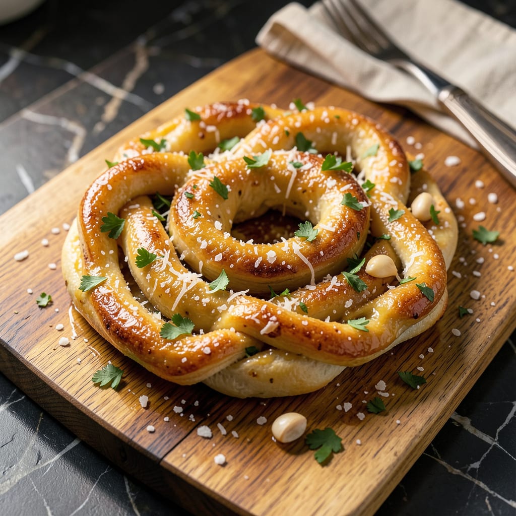 garlic knots recipe with crescent rolls illustration with key details