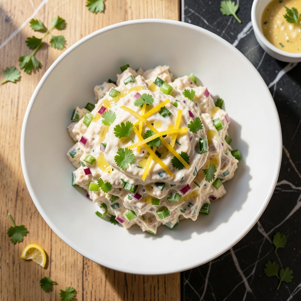 Gelson's Tuna Salad Recipe: Bright Lemon Zest and Crunchy Celery example with annotations