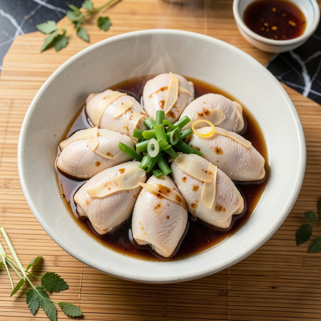 Comprehensive ginger steamed chicken recipe visual reference
