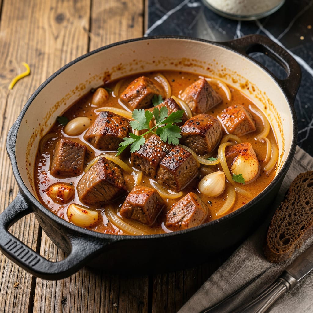 Comprehensive goulash recipe without tomatoes visual reference