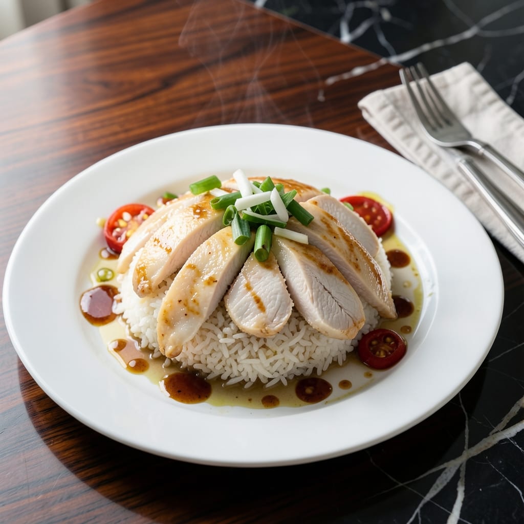 hainan chicken rice recipe malaysia illustration with key details