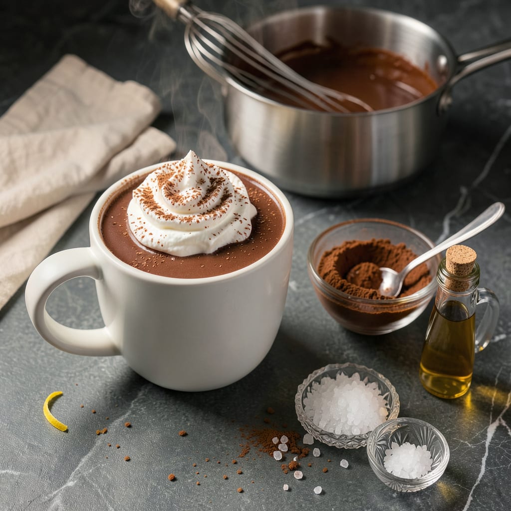 Hershey's Cocoa Powder Hot Chocolate Recipe: Rich and Creamy Mug of Bliss illustration with key details