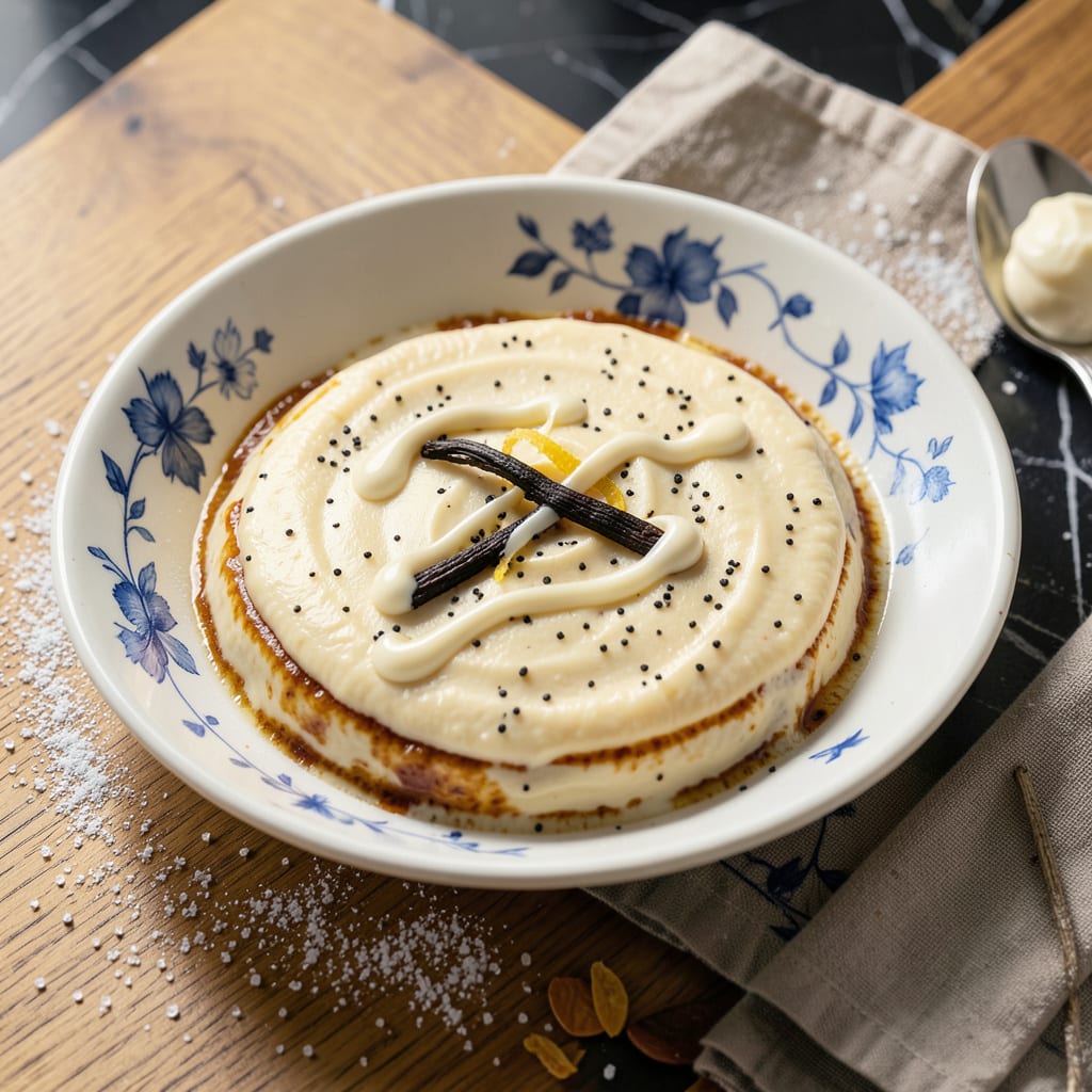 Holland Cream Recipe: Velvety Vanilla Sauce for Desserts and Drinks illustration with key details