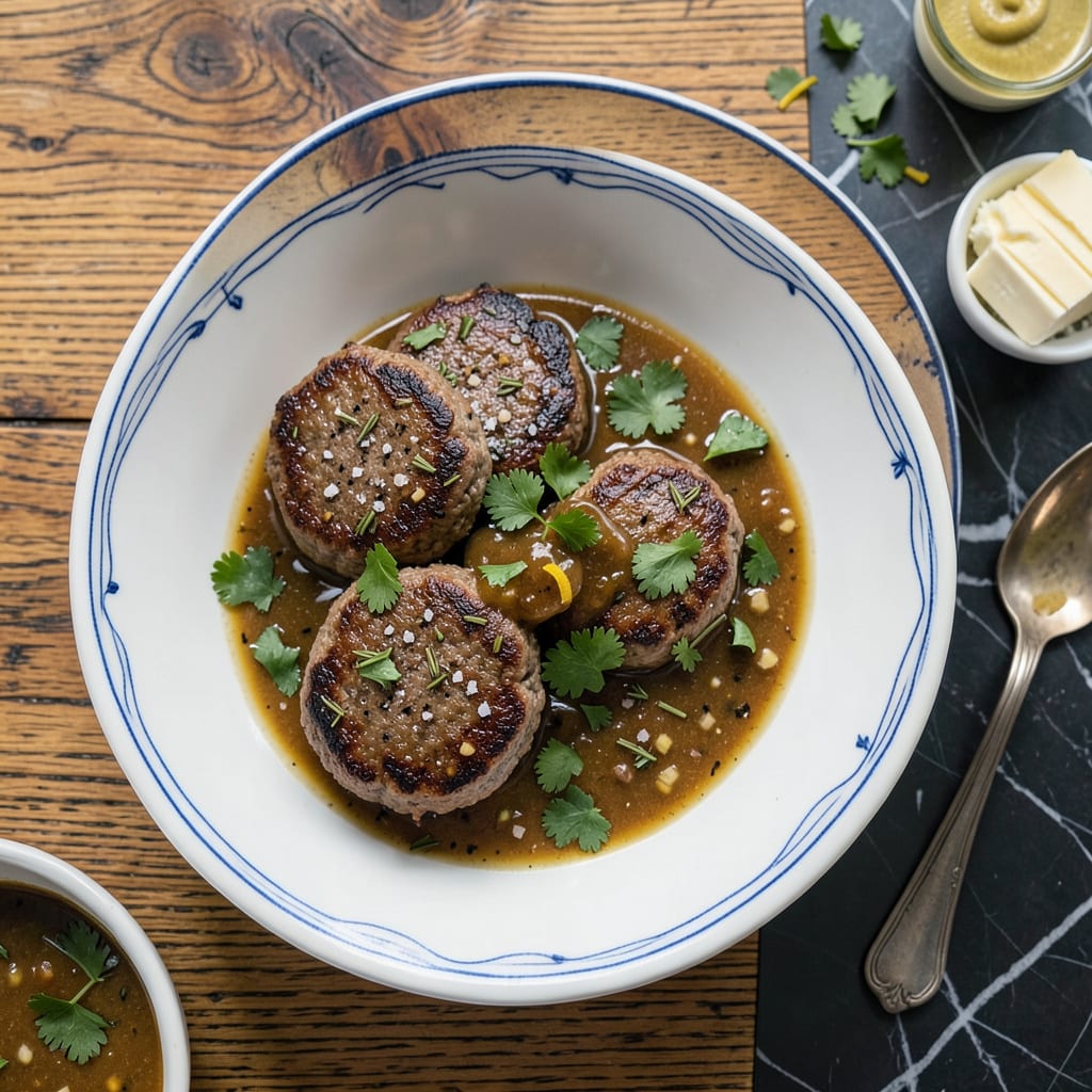 Ina Garten's Salisbury Steak Recipe: Homestyle Comfort With Rich Mushroom Gravy illustration with key details