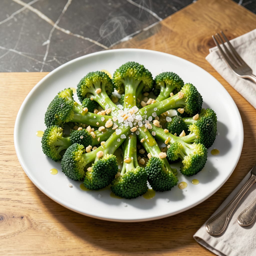 instant pot steamed broccoli recipe example with annotations