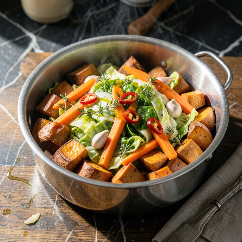 Complete jamaican steam veg recipe overview image