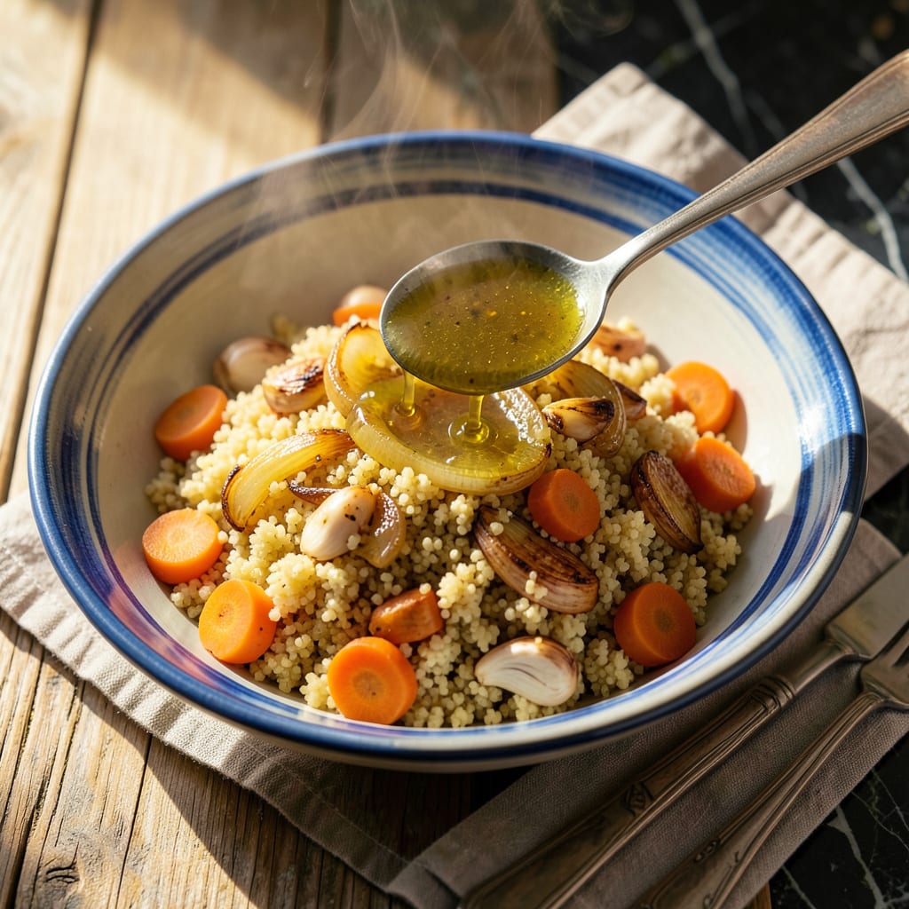 Jamie Oliver's Couscous Recipe: Fluffy, Flavor Packed in 15 Minutes illustration with key details