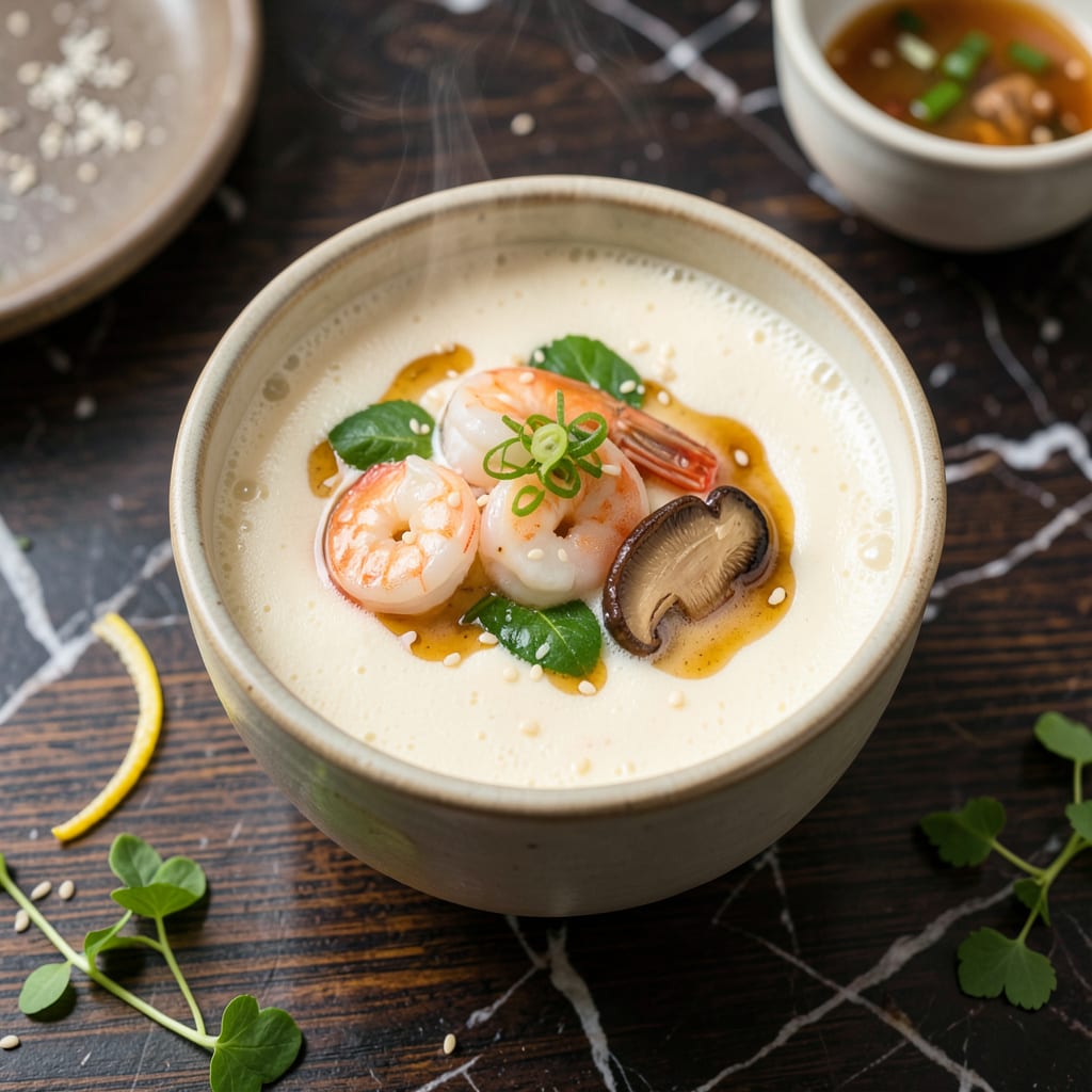 Japanese Steamed Egg Custard Recipe: Velvet Smoothness With Dashi Elegance example with annotations
