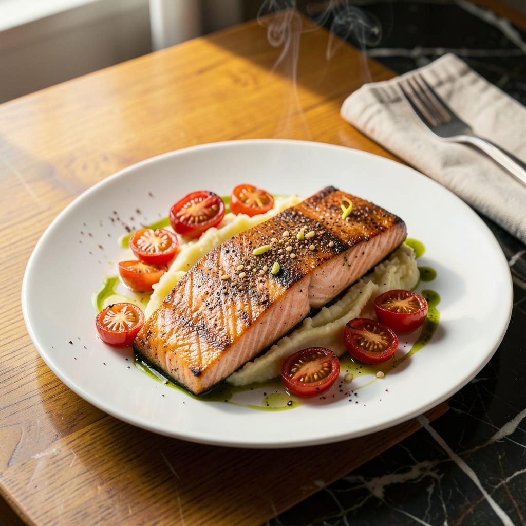 Jeff Mauro's Salmon Recipe: Restaurant Quality Flaky Fish in 20 Minutes example with annotations