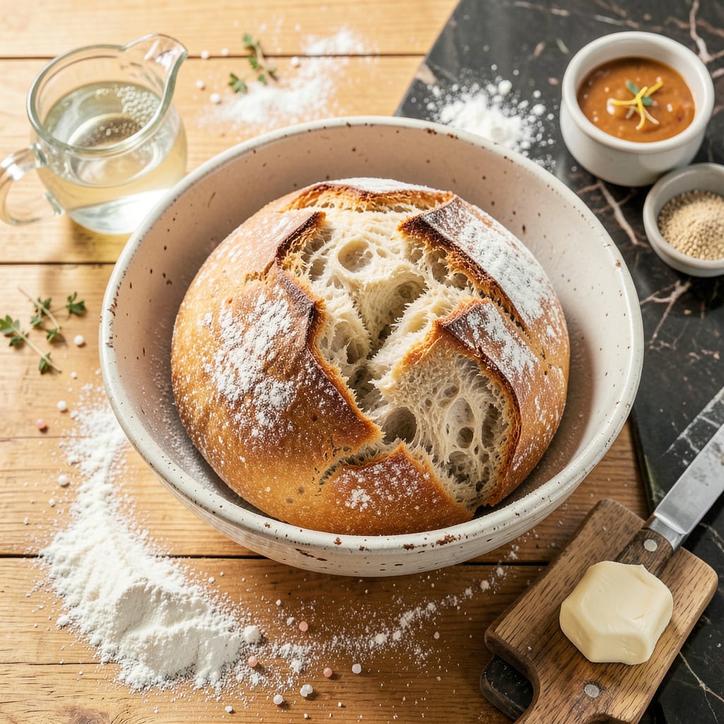 Joanna Gaines' Bread Recipe: Homemade Loaf With Bakery Style Crust illustration with key details
