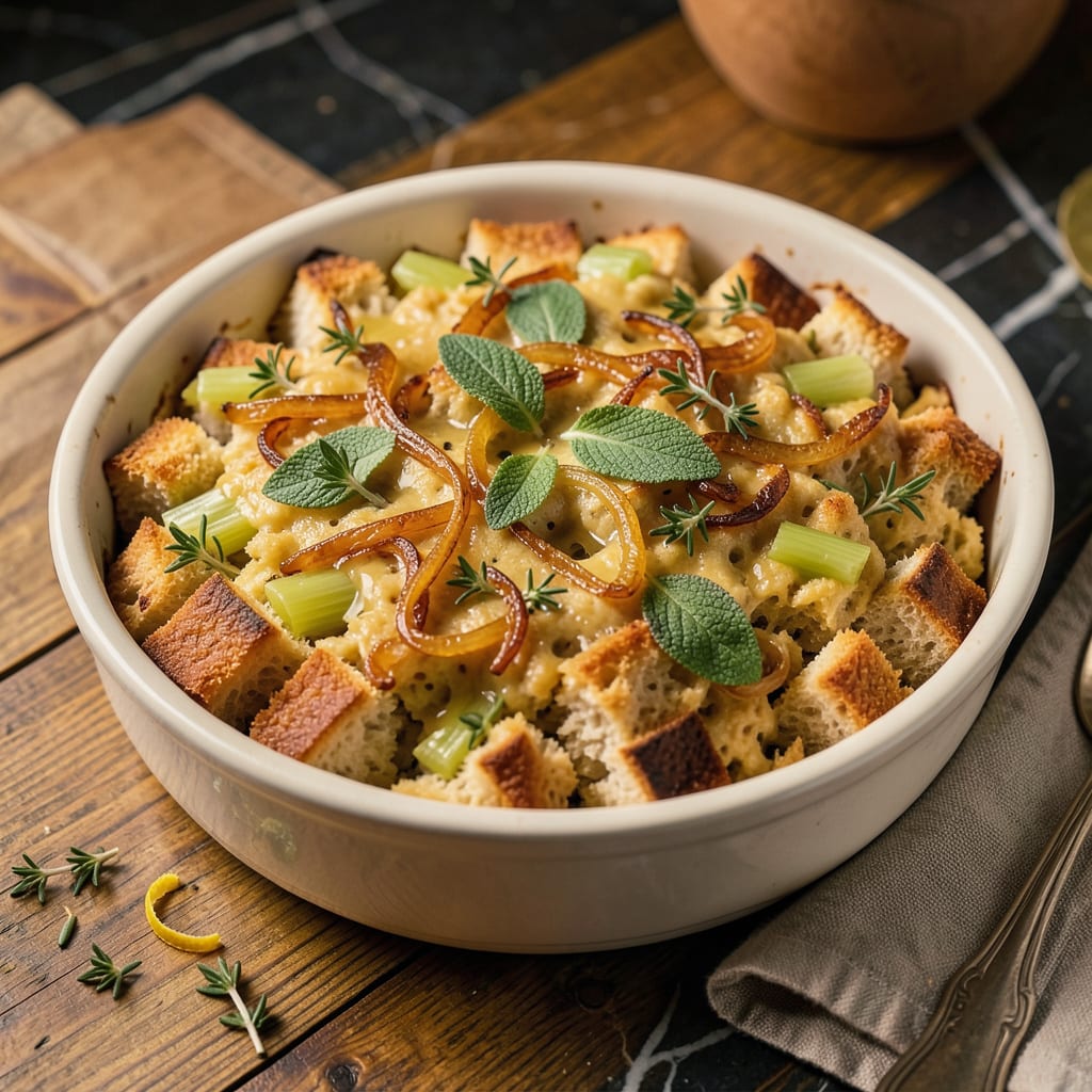 Joanna Gaines' Stuffing Recipe: Golden Herb Perfected Holiday Side example with annotations