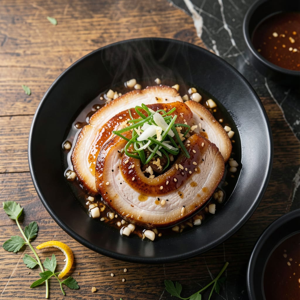 Complete Korean Steamed Pork Belly Recipe: Silky Texture With Aromatic Garlic overview image