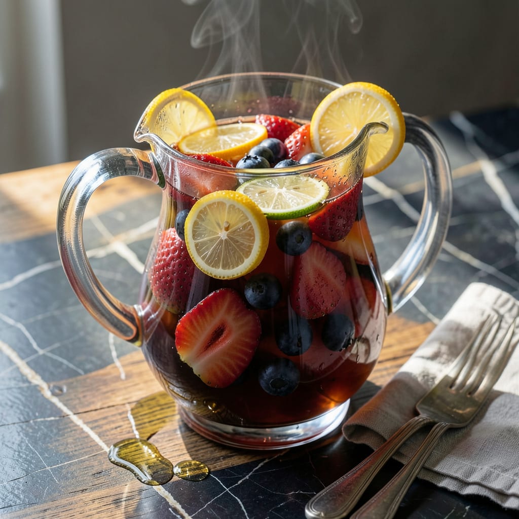 legends fruit tea recipe illustration with key details