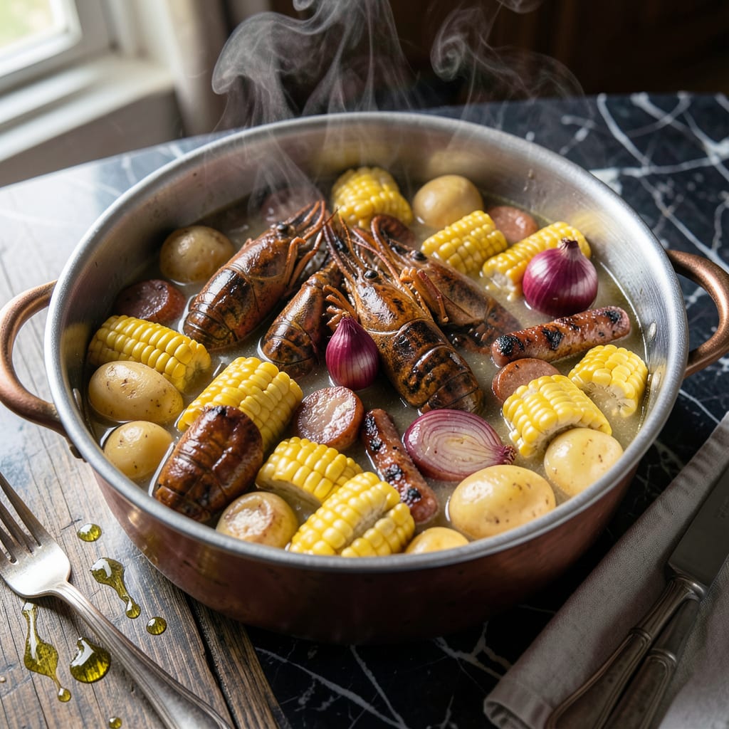 Lobster Steam Pot Recipe: New England Seafood Feast at Home example with annotations
